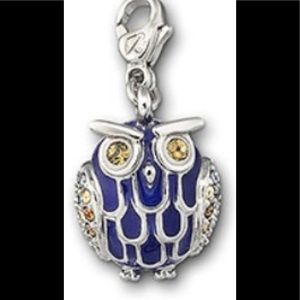 Swarovski Crystal Blue Owl Charm